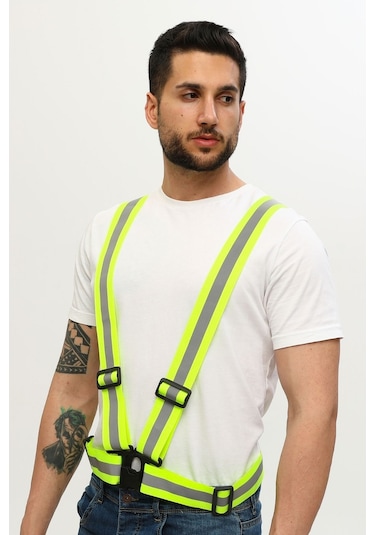 Uniprom Yüksek Görünürlüklü Reflektörlü Ikaz Yeleği, Motorsiklet Motor Bisiklet Scooter Yeleği Neon Sarı