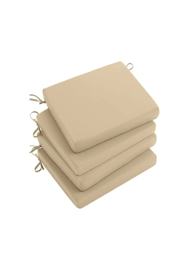 Sandalye Minderi Yemek Sandalyesi Dış Mekan Sandalye Ve Bahçe Minderi İç Mekan 4 Adet Krem