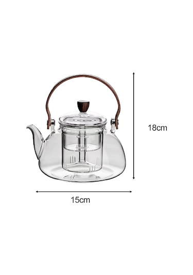 Suntek Magideal Otel Barbekü Kamp Için Cam Çaydanlık 1l Su