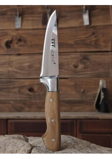 Lazreis Kurban Bıçağı No2, El Yapımı Paslanmaz Çelik Bıçak 16cm Ahşap
