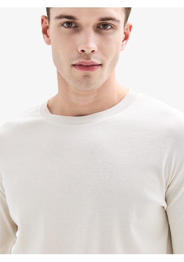 Erkek Sweatshirt 40924 - Krem Krem