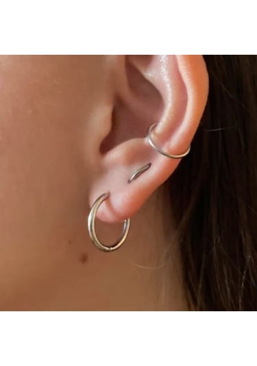 Heppii 16 Mm Cerrahi Çelik Halka Küpe Gümüş Renkli