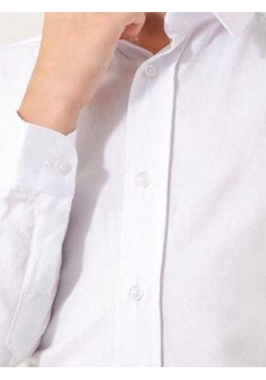 Erkek Çocuk Dik Yaka Gömlek-13846 Beyaz