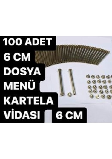 6 CM DOSYA KLASÖR MENÜ SUNUM KARTELA VİDASI SARI 100 ADET