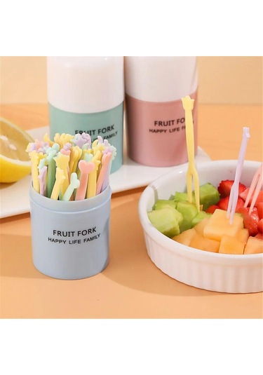 50 Adet/takım Meyve Çatalı Kek Tatlı Yiyecek Meyve Toplama Çocuk Aperatif Mini Parti Festivali Sofra Dekorasyon Plastik Kürdan Yeşil