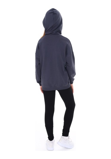 Toontoy Kız Çocuk Armalı Taytlı Takım Füme