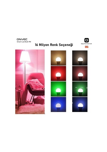 Hangfox 9w Rgb Akıllı Ampul, Wifi+bluetooth Desteği İle Renk Ve Parlaklık Ayarlamalı, 200-240v, 806 Lumens 1 Adet Beyaz