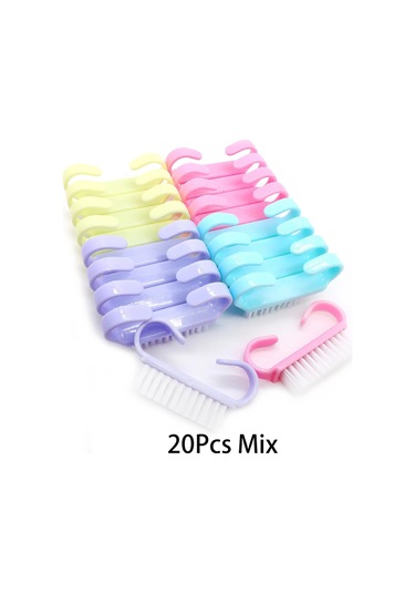 10/20/50/100 Adet Kolu Kavrama Tırnak Fırçası Tırnak Fırçalama Temizleme Tırnak Fırçaları Temizleyici Tırnak Scrubber Toplu Erkekler Kadınlar İçin Jearlyu Plum