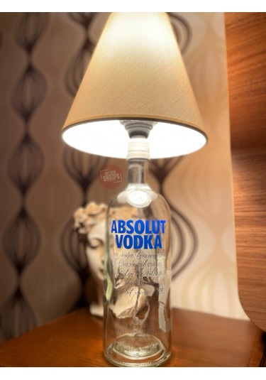 Absolut Şişe Abajur Tasarım Beyaz