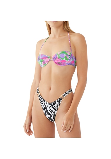Rotate Çiçekli Zebra Desenli Bikini Multicolor