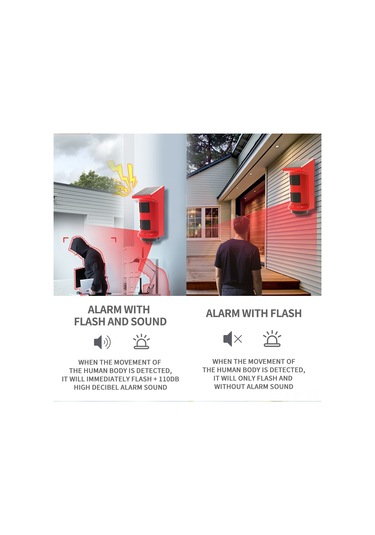 Yifomall Güneş Enerjili Dış Mekan Alarmı, 120db Yüksek Ses, Su Geçirmez, İnsan Algılama, Uzun Kullanim Süresi, Zx-sn50 Kumandasız