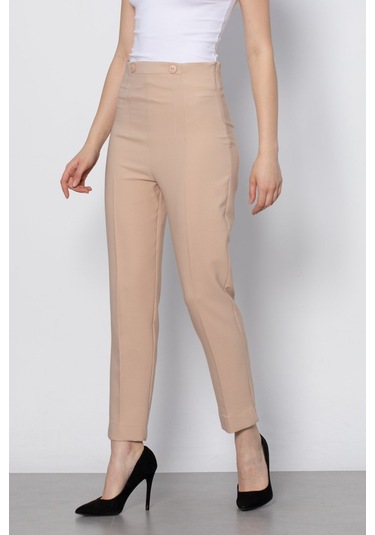 Çift Düğmeli Kumaş Pantolon - Taş-Taş