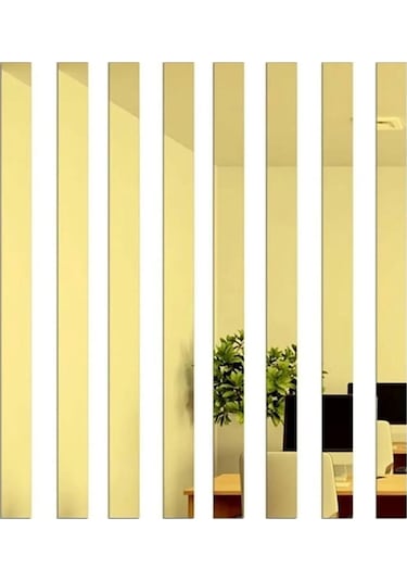 Şerit Pleksi Yapışkanlı Gold Ayna 1.8 Cm X 120 Cm 5 Adet Altın