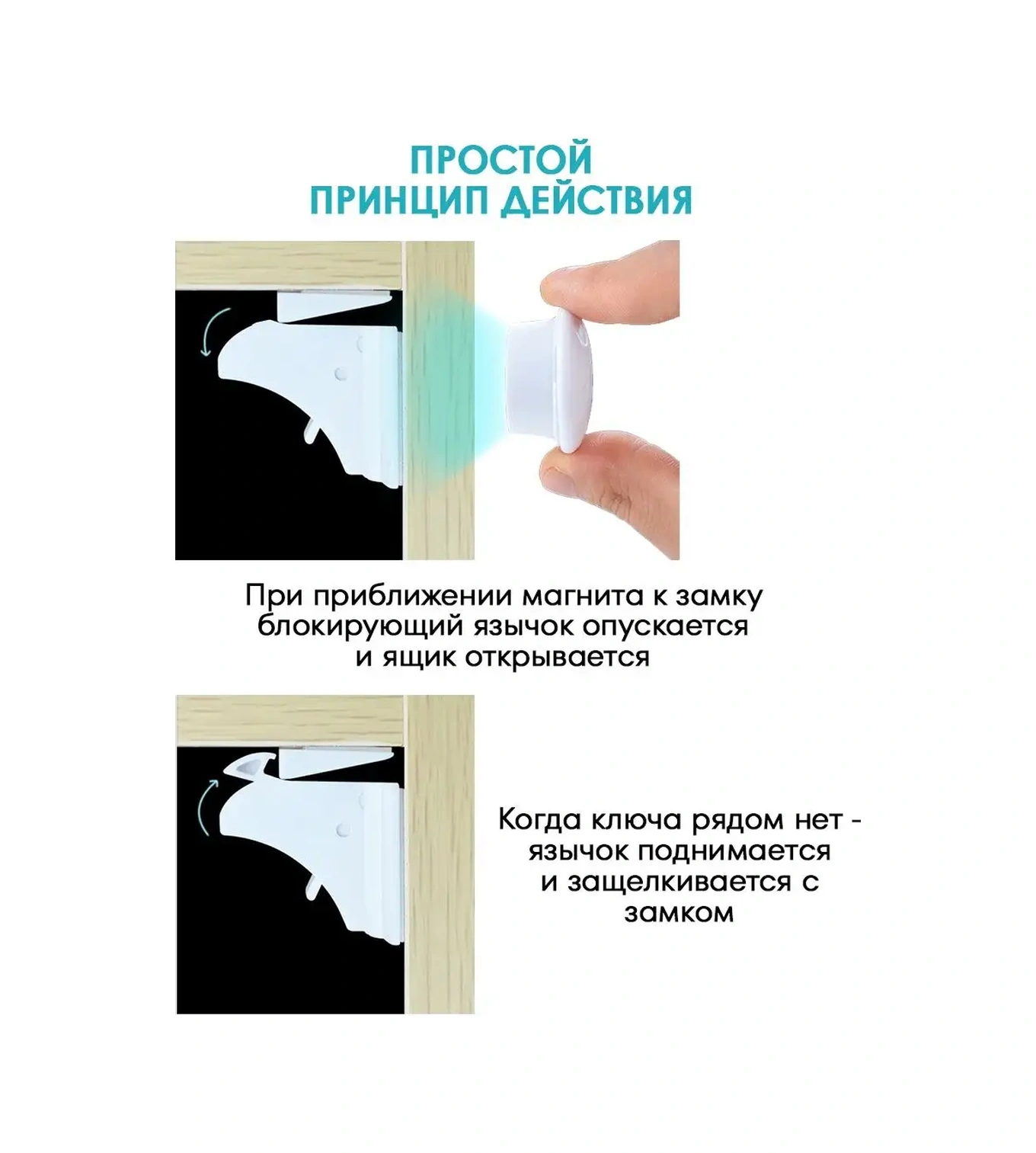 Laketwink Çocuk Kilidi Manyetik Kilit Kapı İçin 155361790 Beyaz