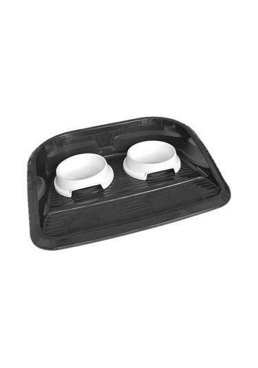 Markapet Servis Tepsili Plastik İkili Kedi Köpek Mama Su Kabı 35 x 46 CM