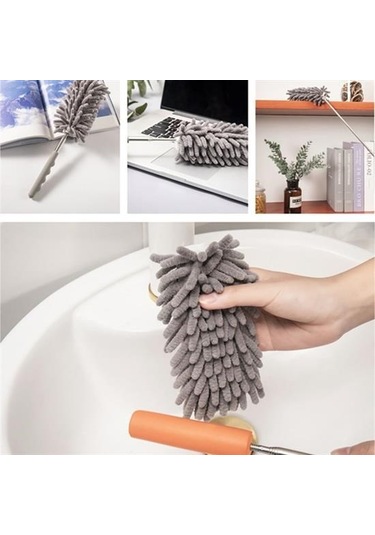 Büro Ev Ofis Yazlık Hijyeni İçin 3parça Uzayan Paspas Toz Alma Püskülü Temizlik Mop Seti