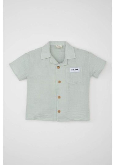 Defacto Erkek Bebek Apaş Yaka Müslin Kısa Kollu Gömlek D1874A524SMBE174 Mavi Defacto Erkek Bebek Apaş Yaka Müslin Kısa Kollu Gömlek D1874A524SMBE174 Mavi