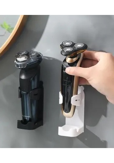 Hangfox Banyo Otomatik Fırça Ve Tıraş Makinesi Tutucu, 2 Kg Yük Taşıma, Abs Plastik, Sıfır Delme, Kendinden Yapışkan, Beyaz Siyah