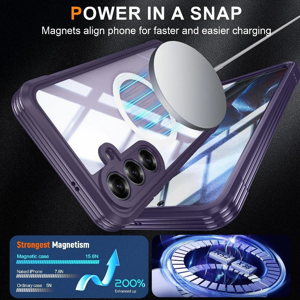 Samsung Galaxy S25 Fe İçin Manyetik Kılıf Pet Koruyucu Film Magsafe İle Uyumlu 360 Tam Kapsama Şeffaf Düşmeye Ve Çarpışmaya Dayanıklı