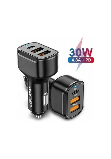 3'ü 1 Arada 30w Hızlı Şarj Usb-c Araç Şarj Cihazı - İphone, İpad Ve Pixel Uyumlu