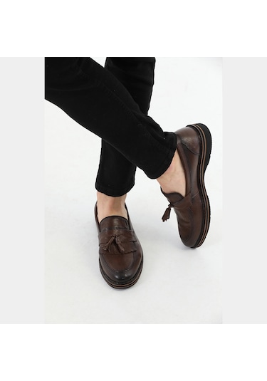 M.Karaca Hakiki Deri Ortopedik Taban  Erkek Ayakkabı Koyu Kahve