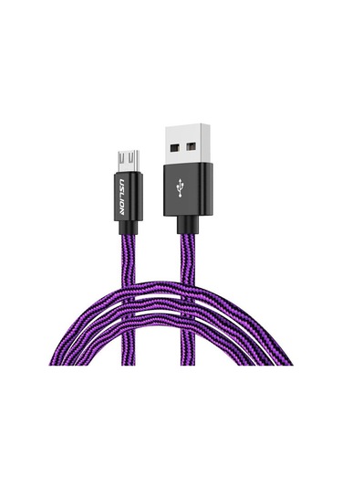 Mikro Usb Kablosu Samsung Xiaomi Tablet Android Usb Şarj Kablosu 2a Hızlı Şarj Usb Veri Kablosu 1 M Mor
