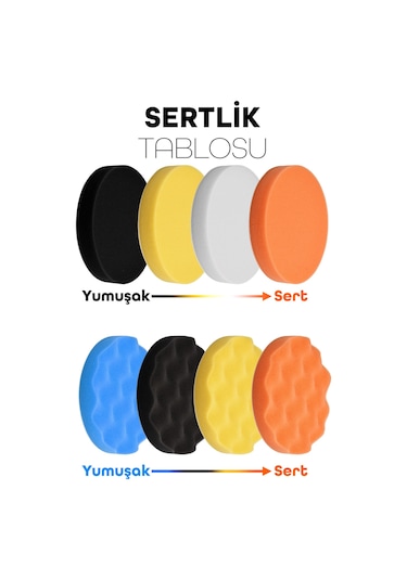150mm 11 Parça Mega Boy Pasta Cila Elyaf Polisaj Süngeri Matkap Uyumlu Parlatma Seti