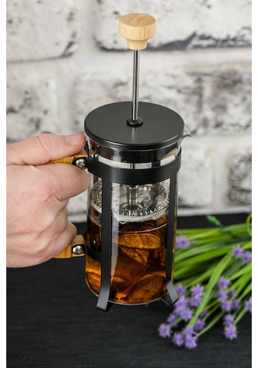 Lüx Cam 350 Ml French Press Siyah Asorti