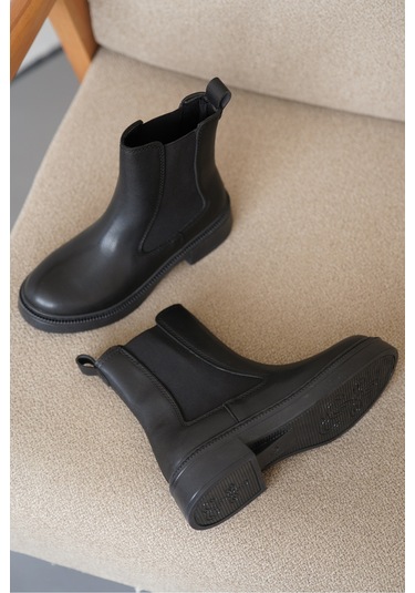 D0742 Soğuk Geçirmez Kışlık Kadın Bot & Bootie Siyah