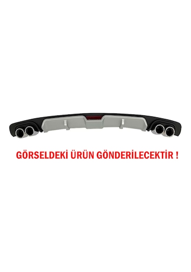 Fiat Doblo D2 Difüzör Arka Tampon Eki 4 Egzoz Çıkışlı Gri