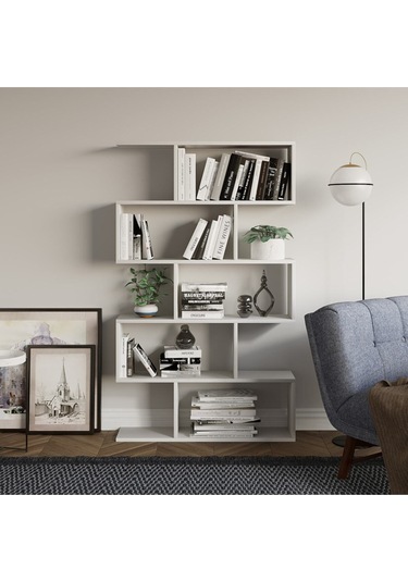 Decormet Nilüfer Kitaplık Beyaz Beyaz