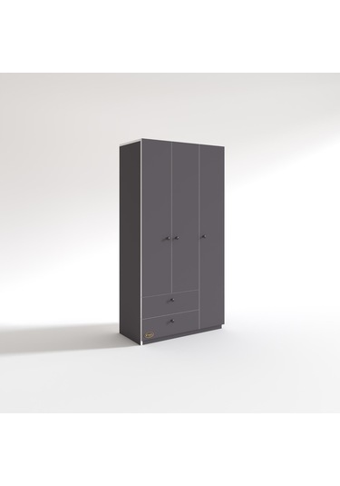 Kenzlife Gardırop 3 Kapılı Kapaklı 2 Çekmeceli Manolya Gri 173 90 42 Gardolap Dolap Ofis