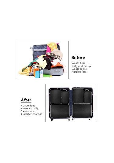 Youmex Mavi Ev Ve Seyahat İçin Sıkıştırılabilir Giyim-ayakkabı Saklama Çantası Seti 3 Parça - Su Geçirmez, Kesikli, Genişletilebilir Mavi