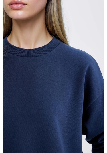 Defacto Regular Fit Normal Kalıp Basic İçi Kalın Polarlı Kadın Eşofman Takımı D8022AXNSNV241 - Lacivert