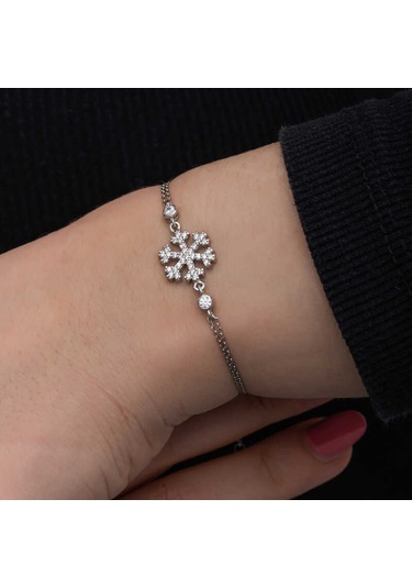 Blackcraft 925 Ayar Gümüş Kar Tanesi Kadın Bileklik Bc-8268bc
