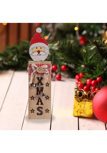 Noel Işıklı Süsler Noel Baba Kardan Adam Ren Geyiği Ahşap Noel Gece Lambası Masa Süslemeleri Noel Ev Dekorasyonu İçin