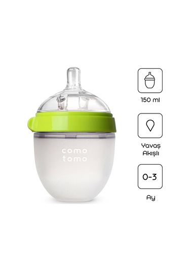 Comotomo Antikolik Silikon Biberon 150 Ml 0-3 Ay Yeşil