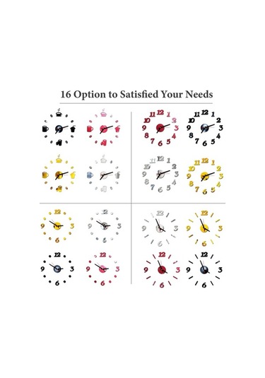 Dancemonkey Modern Dıy Saat - Sessiz, 40cm Akrilik, Gümüş Dekoratif Gümüş