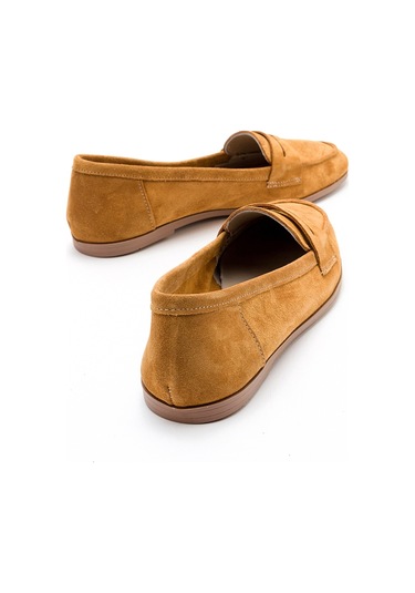 Luvishoes F02 Hardal Süet Kadın Babet Hardal