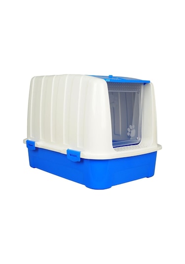 Pribor Hz-335 Kedi Köpek Evcil Hayvan Tuvaleti Büyük Boy Beyaz Mavi