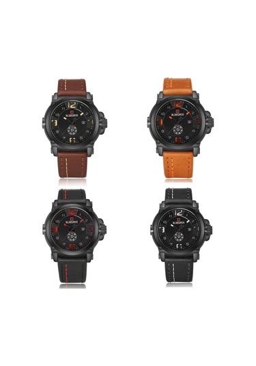 Erkek Saat Kuvars Hareketi Tarih Hafta Göstergesi İş Rahat Kol Saati Kırmızı Diğer