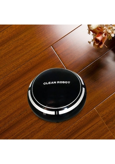 2 In 1 Şarj Edilebilir Zemin Süpürme Robotu Toz Toplayıcı Akıllı Otomatik İndüksiyon Zemin Süpürme Robotu Elektrikli Süpürge Siyah
