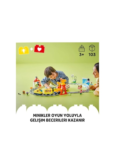 LEGO® DUPLO® Kasabası Büyük İnteraktif Mahalle Treni 10428 -3 Yaş ve Üzeri Çocuklar İçin Eğitici Oyuncak Yapım Seti (103 Parça)
