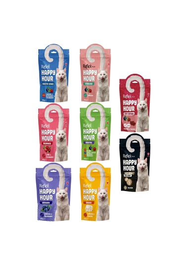 Happy Hour Yetişkin Kediler İçin Ödül Mama Serisi 8 Paket X 60 Gr