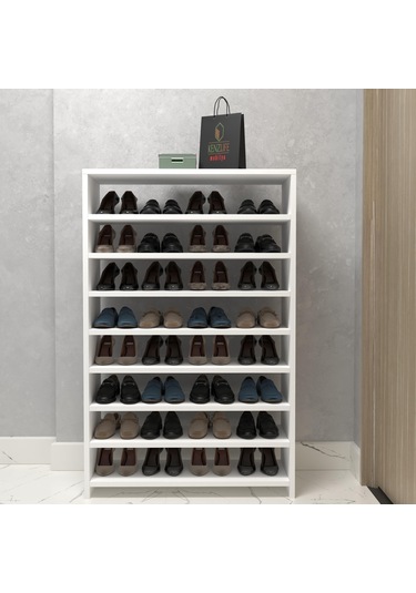Kenzlife Ayakkabılık Konevi Mat Beyaz Suntalam 125 080 30 Otuziki Çift Ayakkabı Kapasitesi Arkalıksız Beyaz
