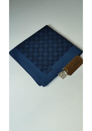 Lacivert Elegance Monogram Eşarp Lacivert