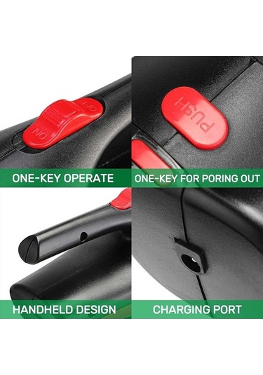 Createtech Uzunluğu: Tipi Taşınabilir Süpürge Siyah Led Kablolu Kablo Işıklı Güçlü Elektrikli El Araba 5m 120w Vz