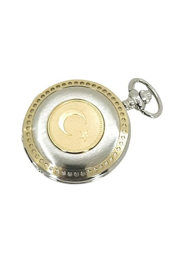 Kişiye Özel Ay Yıldız Kabartmalı Retro Köstekli Cep Saati