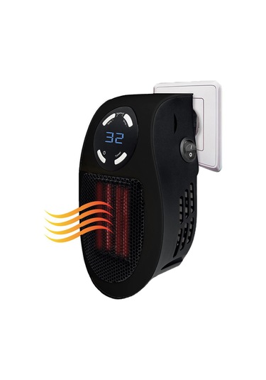 Geekyou Duvar Takılı Sıcaklık Regülatörlü 500w Isıtıcı - Sıcaklık Kontrolü, Zamanlayıcı Ve Ateş Koruması - Siyah, Avrupa Standartı