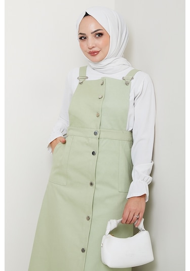 Boydan Düğmeli Gabardin Jile 1552 - Açık Yeşil Açık Yeşil